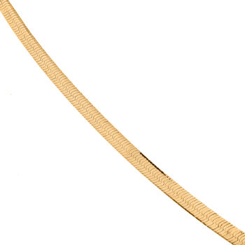 Italianische Fischgr&auml;t-Kette, ca. 45 cm mit 5 cm Extender, 925 Silber vergoldet ca. 4,78g