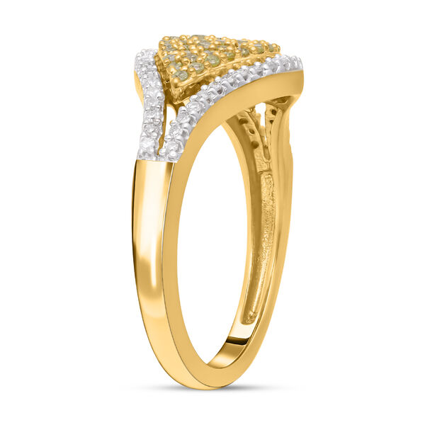 Nat&uuml;rlicher, gelber und wei&szlig;er Diamant-Ring - 0,50 ct. image number 4