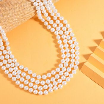 Wei&szlig;e Muschelkernperlen-Halskette