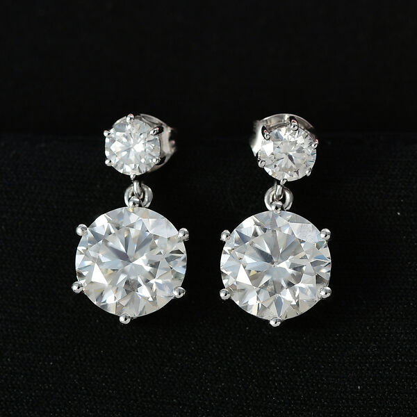 D'Joy Moissanit Ohrringe 925 Silber Rhodiniert ca. 7.95 ct image number 1