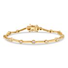 DESIGNER INSPIRIERT - Weißer Diamant Armband ca. 19 cm Nickelfreies Messing