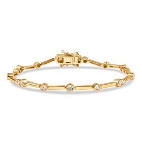 DESIGNER INSPIRIERT - Weißer Diamant Armband ca. 19 cm Nickelfreies Messing