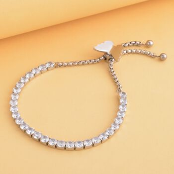 Wei&szlig;es Zirkonia-Armband, 12,75 cm - 15 ct.