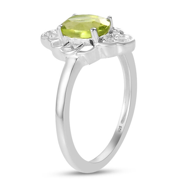 Natürlicher Peridot und Zirkon-Ring, 925 Silber  ca. 1,04 ct image number 5