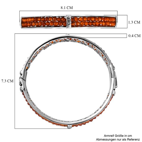 Hessonit Granat Armreif ca. 19 cm Reines Messing ca. 22,00 ct. image number 6