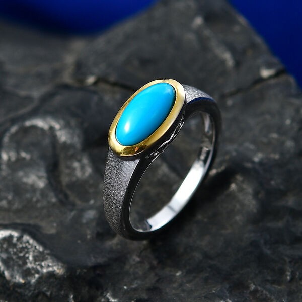 D'Joy AA Sleeping Beauty T&uuml;rkis Ring 925 Silber Rhodiniert (Gr&ouml;&szlig;e 17.00) ca. 1,11 ct image number 1