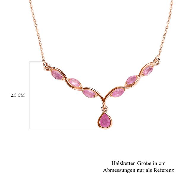 Ilakaka rosa Saphir (Fissure gefüllt) Collier, ca. 45 cm, 925 Silber rosévergoldet ca. 1.38 ct image number 6