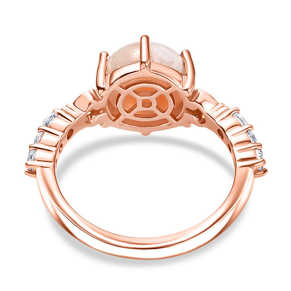 Djoy AA Natrolith, Wei&szlig;er Zirkon Ring 925 Silber &Uuml;berlagerung aus Ros&eacute;gold und Platin (Gr&ouml;&szlig;e 21.00) ca. 2.96 ct image number 6