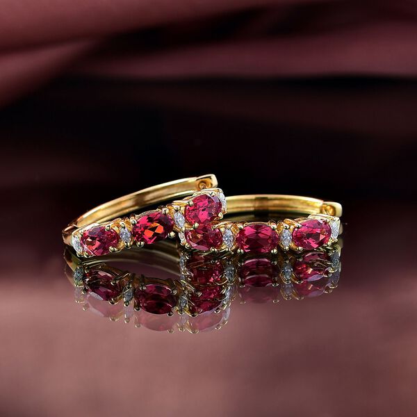 D’Joy Labor Padparadscha Saphir und Moissanit Ohrringe - 4 ct. image number 2