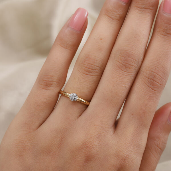 Diamant Ring 925 Silber 585 Vergoldet image number 3