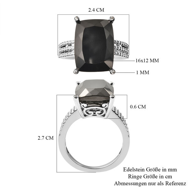 Elite Shungit und Zirkon Ring 925 Silber rhodiniert  ca. 7,28 ct image number 6