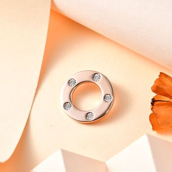 Wei&szlig;er Diamant P Anh&auml;nger 925 Silber Ros&eacute;gold Vermeil ca.