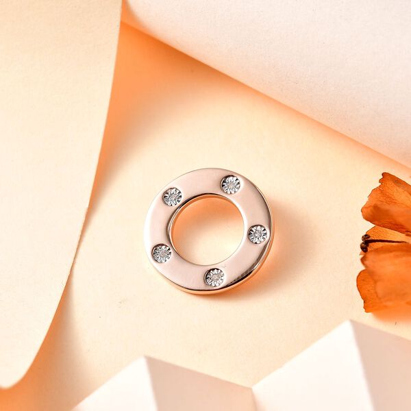 Wei&szlig;er Diamant P Anh&auml;nger 925 Silber Ros&eacute;gold Vermeil ca. image number 2