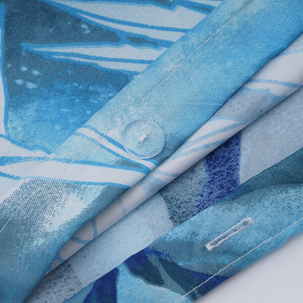 3er-Set Bettbezug, Gr&ouml;&szlig;e: 80x80 cm und Kissenbezug, Gr&ouml;&szlig;e: 40x80 cm, Blattmuster, Blaut&ouml;ne image number 3