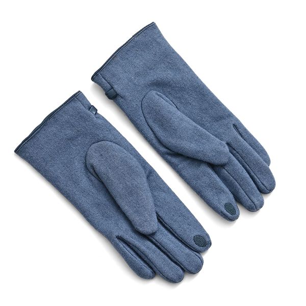 Kaschmir-Handschuhe mit Touchscreen-Funktion, Karomuster, Onesize, Blau image number 3