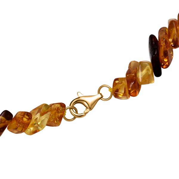 D'Joy Mehrfarbiger Bernstein Halskette ca. 50 cm 925 Silber vergoldet image number 6