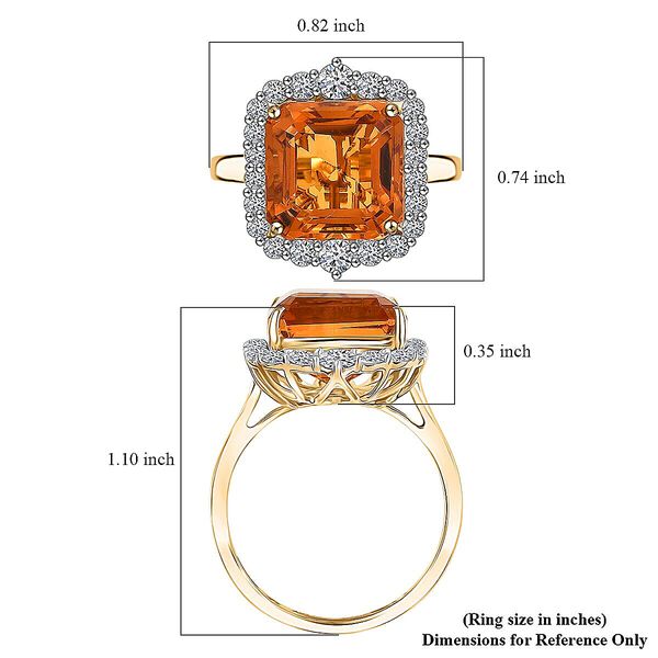 LUXURIANT AAA Madeira Citrin und Labor Diamant Ring in 417 Gelbgold - 5,31 ct. image number 5
