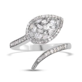 Diamant Ring 925 Silber Platin-Überzug