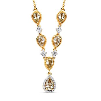 AAA Turkizit Collier, ca. 45 cm, 925 Silber Gelbgold Vermeil ca. 3,30 ct