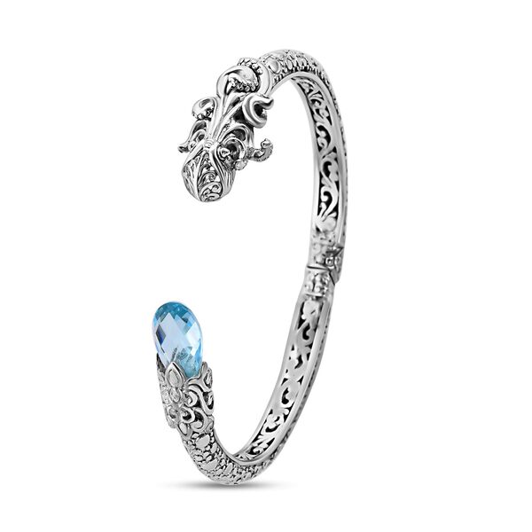 Royal Bali Kollektion- Blauer Topas-Armreif, 19cm- 7 ct. image number 3