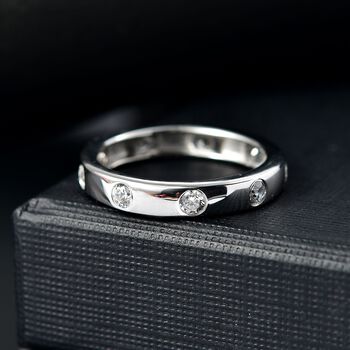 J Francis gefertigt mit SWAROVSKI- Swarovski Zirkonia Bandring, 925 Silber rhodiniert