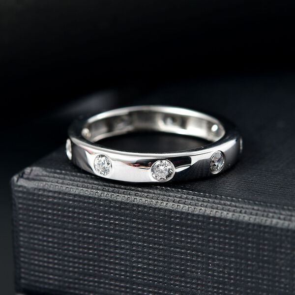J Francis gefertigt mit SWAROVSKI- Swarovski Zirkonia Bandring, 925 Silber rhodiniert image number 2