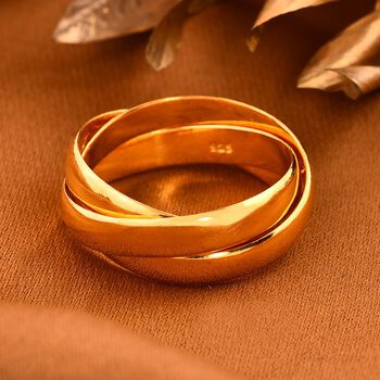 Royal Bali Kollektion- Wickelring Trio in 925 Silber mit Gelbgold Vermeil