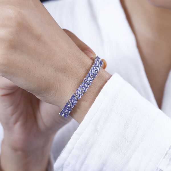 Tansanit Armband ca. 19 cm 925 Silber rhodiniert ca. 12,50 ct. image number 7