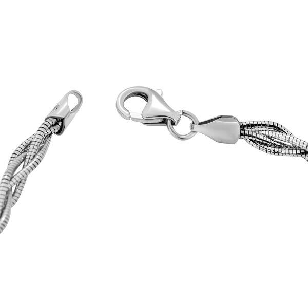 Italienisches Feder-Omega-Armband, ca. 19 cm, 925 Silber rhodiniert ca. 5,79g image number 3