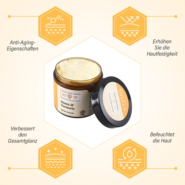 SHIZEN Honig und Kurkuma Ubtan Gesichtsmaske, 100g image number 6