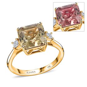 AAA Turkizit, Weißer Diamant Ring 585 Gold (Größe 17.00) ca. 4,35 ct