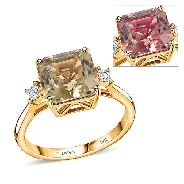 AAA Turkizit, Weißer Diamant Ring 585 Gold (Größe 17.00) ca. 4,35 ct image number 0