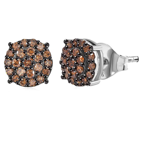 LUXURIANT DIAMOND - Lab Grown Roter Diamant SI Ohrringe 925 Silber Rhodiniert (10-15 Werktage Lieferzeit) ca. 0.50 ct