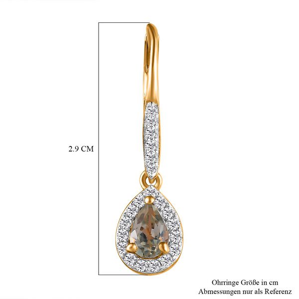 AAA Turkizit und Zirkon Ohrringe - 1,36 ct. image number 5