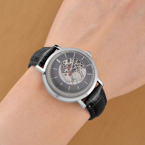 William Hunt - Moissanit Uhr, Swiss Ronda Uhrwerk, Reiner Edelstahl, Schwarz, ca. 0.20 ct image number 2