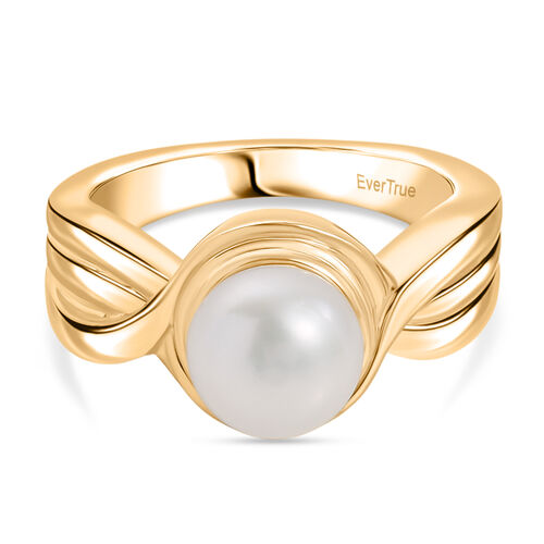 Süßwasser Perle (8-8.4 mm) Ring Messing (Größe 18.00) 2.99 ct image number 0
