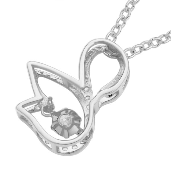 Wei&szlig;er Zirkonia-Anh&auml;nger mit Edelstahl-Kette, 925 Silber rhodiniert ca. 0.60 ct image number 5