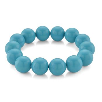 Blauer Muschelkernperle (15-17 mm) Armband flexibles (18.00-19.00 cm)