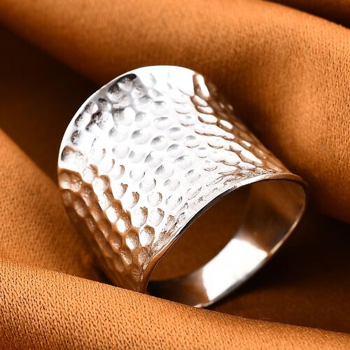 Royal Bali Kollektion- Gehämmerter Ring in 925 Silber image number 1
