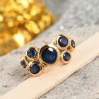 Fissure gefüllt blauer Saphir Ring 925 Silber 585 Vergoldet image number 1