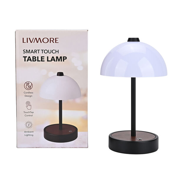 LIVEMORE Designer-Stil Tischlampe im Kuppeldesign mit Touch-Steuerung, 16x16x26,5cm, Schwarz image number 8