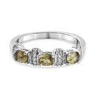 Demantoid Granat und Zirkon Ring 925 Silber Platin-Überzug image number 0