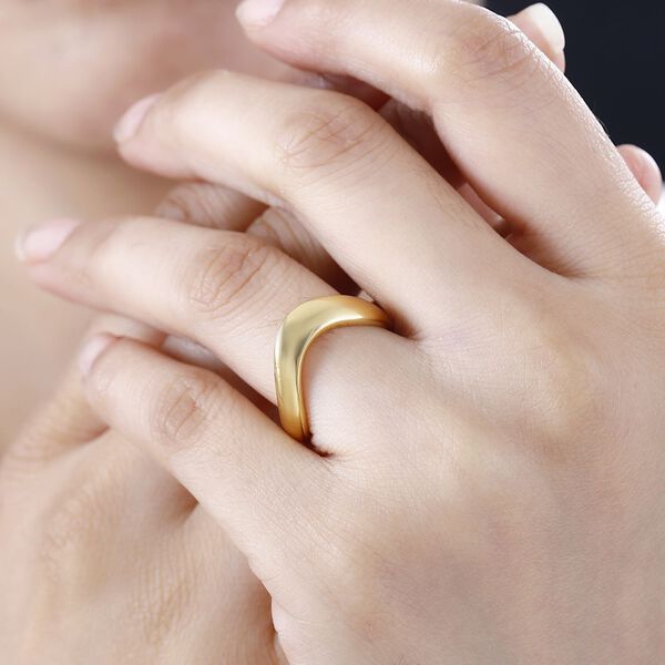 Wellen-Design Ring, 925 Silber 750 Gelbgold Vermeil, (Gr&ouml;&szlig;e 18.00) ca. 5,37g image number 3