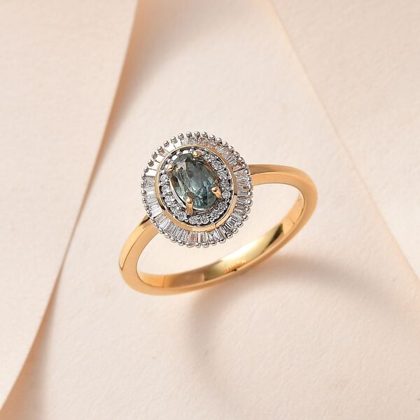 Alexandrit und Diamant Ring in 750 Gold - 1 ct. image number 2