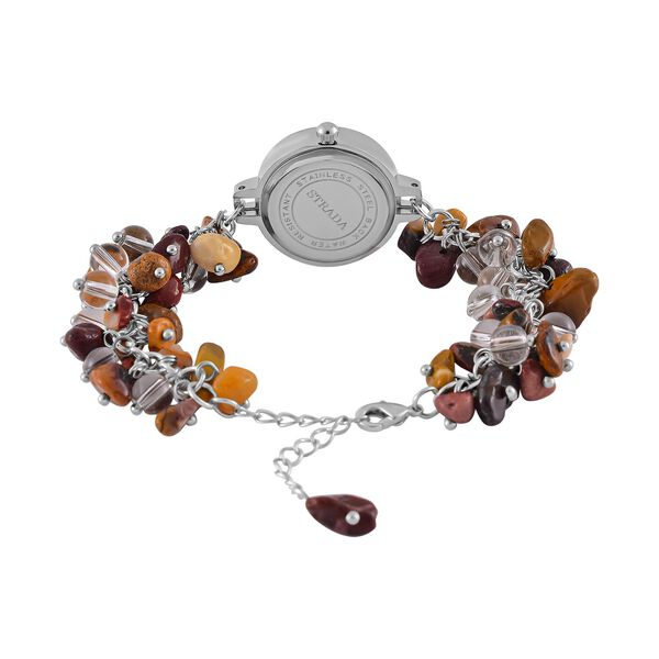 Strada Mookite-Perlenuhr, Japanisches Uhrwerk, Legierungsgehäuse, Weiß mit schwarzen Ziffern image number 4