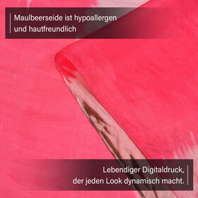 LA MAREY - Chiffonschal aus 100% Maulbeerseide in Wei&szlig; und Rosa