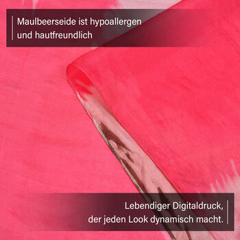 LA MAREY - Chiffonschal aus 100% Maulbeerseide in Wei&szlig; und Rosa