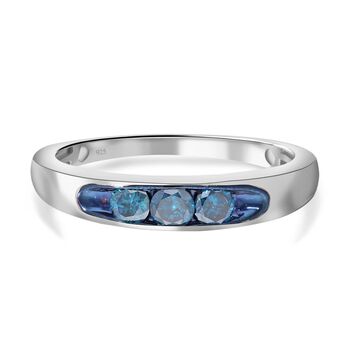 Blauer Diamant-Trilogie-Ring - 0,50 ct.