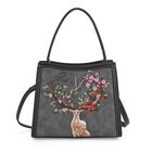 "PU Embroidered crossbody bag Color: Grey Size:  25*11*21cm   Wall: PU Lining: Polyester Exterior:zipped-1,pocket-1 Interior: zipped-2,slid-1 Long Shoulder strap:130cm "