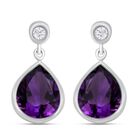Afrikanische Amethyst und Zirkon-Ohrhänger in Silber, 7,86 ct. image number 0